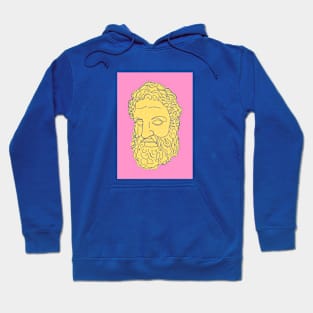 Bearded Greek Male Statue Portrait Illustration Hoodie